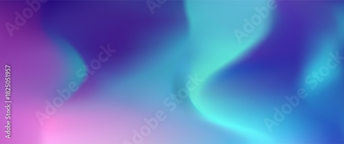 Gradient abstract aurora background. Soft purple, green, blue gradients inspired by northern lights. Vector aurora sky for app, web, greeting card, banner design