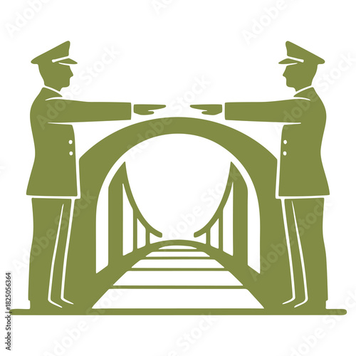 two officers bridge logo peace security