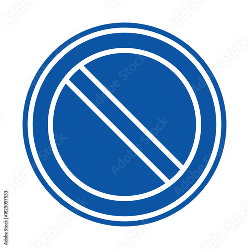 Blue Circle Sign with Horizontal Bar Design for No Entry or Restriction Use
