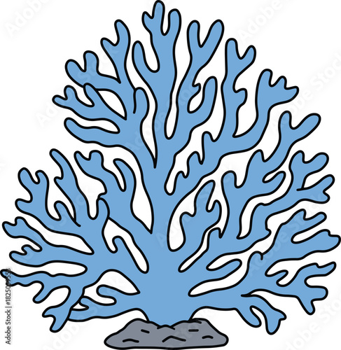 Stylized Blue Coral Marine Life