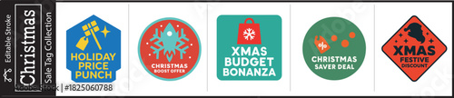 Boost Holiday Sales with Christmas Price Punch and Festive Discount Tags for Budget Bonanza and Promotions, Ideal for Retail Marketing and Advertising