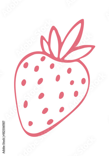 strawberry doodle icon. Vector doodle illustration icon isolated on white bg