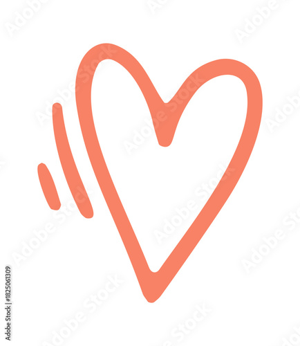 heart love doodle icon. Vector doodle illustration icon isolated on white bg