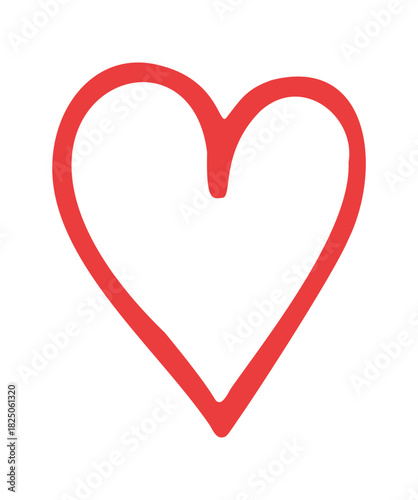 heart hand drawn doodle. Vector doodle illustration icon isolated on white bg