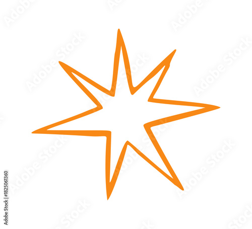 spark star hand drawn doodle. Vector doodle illustration icon isolated on white bg