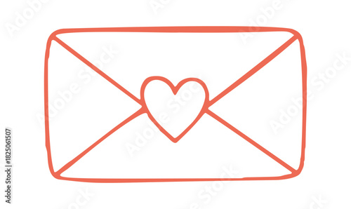 love letter mediterranean doodle. Vector doodle illustration icon isolated on white bg
