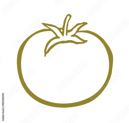 tomato mediterranean doodle. Vector doodle illustration icon isolated on white bg