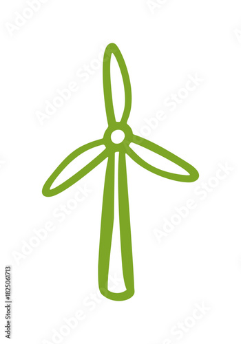 wind turbine doodle icon. Vector doodle illustration icon isolated on white bg