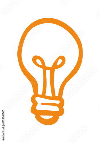 light bulb hand drawn doodle. Vector doodle illustration icon isolated on white bg