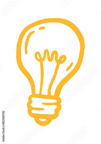light bulb doodle icon. Vector doodle illustration icon isolated on white bg