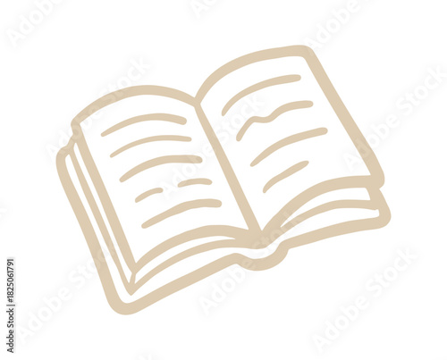 open book hand drawn doodle. Vector doodle illustration icon isolated on white bg