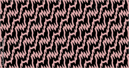 Pink and black jagged abstract strokes forming an energetic and irregular seamless pattern.