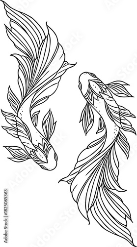 Fish illlustration art design tattoo