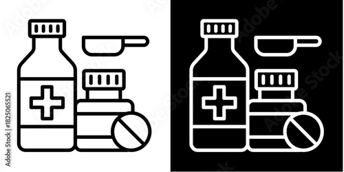 Medication  Icon Set White Mix Style Collection