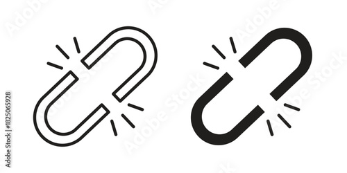 Broken link icons. High-quality vector designs