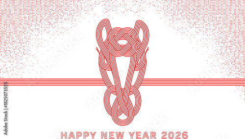 おしゃれシンプルな2026年午年年賀状
