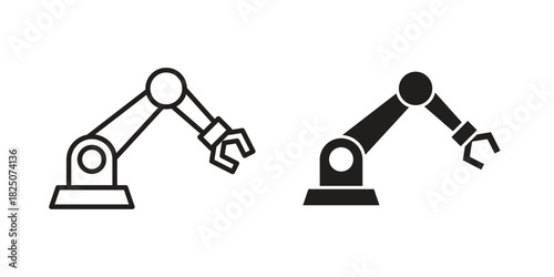 Industrial robot icons. High-quality vector designs