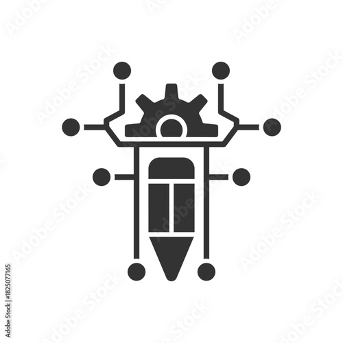 Pencil With Gear Icon - AI Generator Pencil Icon