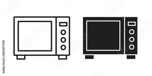 Microwave icons. High-quality vector designs