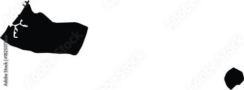 Ajman Map Silhouette Isolated Region of the UAE