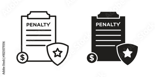 Penalty icons. High-quality vector designs