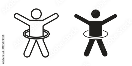 People Hula hop icons. High-quality vector designs