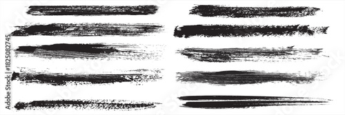 Beautiful Brushes vector collection. Grunge Elements - Brush strokes, ink paint brushes, grunge lines. Rectangle text box for social media and network. vector