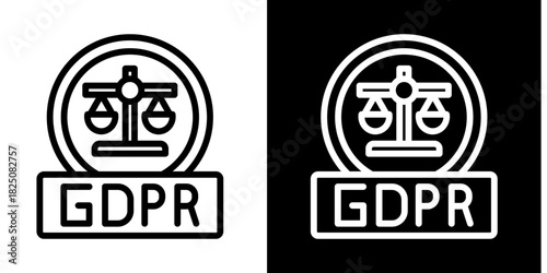 Gdpr Justice  Icon Set White Style Collection
