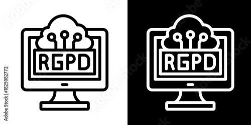 Rgpd Innovation Security  Icon Set White Style Collection

