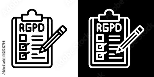 Rgpd Compliance Checklist  Icon Set White Style Collection
