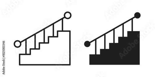 Stairs icons. High-quality vector designs