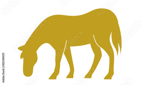 馬の全身シルエットを描いたミニマルな干支イラスト