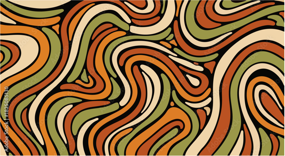 Fototapeta premium Earthy Tribal Swirl Pattern
