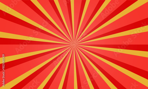 赤と金の放射状に広がる華やかな集中線背景