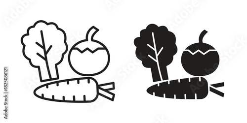 Vegetable icons. High-quality vector designs
