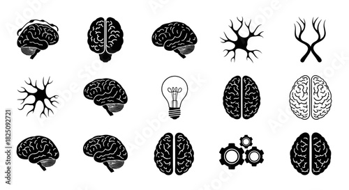 Brainpower unleashed creative thinking intelligence vector graphic icons for education