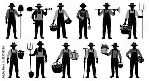 Hardworking farmers harvest crops in the fields, community, agriculture, and farming life