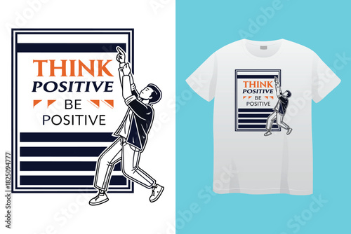 Inspirational typography stay positive hand-lettered design for motivational use t shirt design