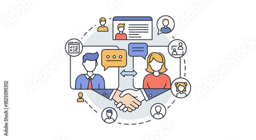 business partnership agreement with effective communication for collaboration and networking fostering growth and success through connections.