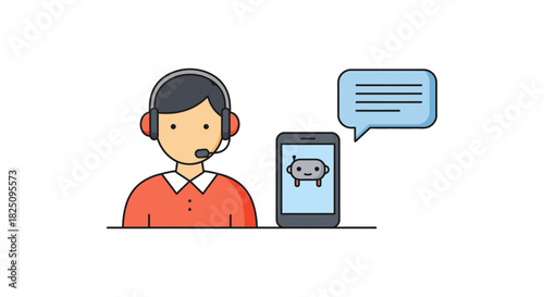 customer support chatbot agent with phone chatbot interaction efficient problem-solving responsive service tech-savvy solutions digital assistance