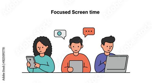 focused screen time people using devices for communication chatting online and engaging in social media a modern lifestyle concept.