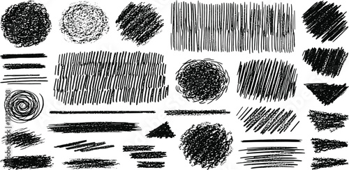 Scribble Graphic Elements Diverse Abstract Doodle Design Assets for Creative Projects