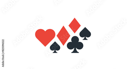 playing card suits icons design heart diamond spade and club evoking casino game perfect for graphic resources and casino logo poker night gamble.