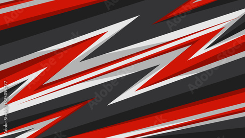 Extreme background vector with slashes and highlights in metallic grey and red, sport, racing, car decal theme