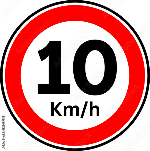 Speed Limit 10 kmh Traffic Sign Vector