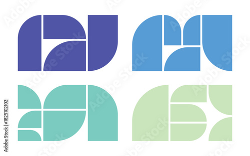 Abstract form geometric collage optimized for a wide 16:9 aspect ratio