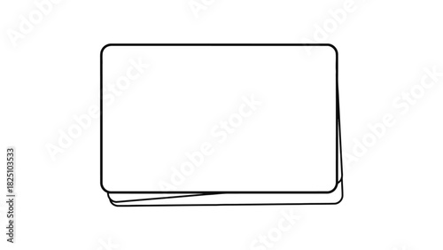 A stack of three rectangular shapes with rounded corners. They are outlined in black on a white background