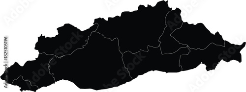 Vector Map of Southeastern Anatolia Region of Turkey Isolated Silhouette
