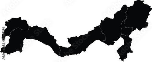 Vector Map of the Mediterranean Region of Turkey Isolated Silhouette