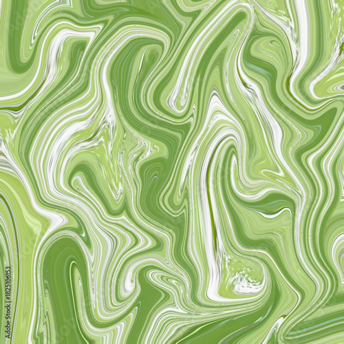 A flowing green and white abstract swirl pattern with a fluid organic motion, forming a bright textured background suitable for modern artistic projects.

